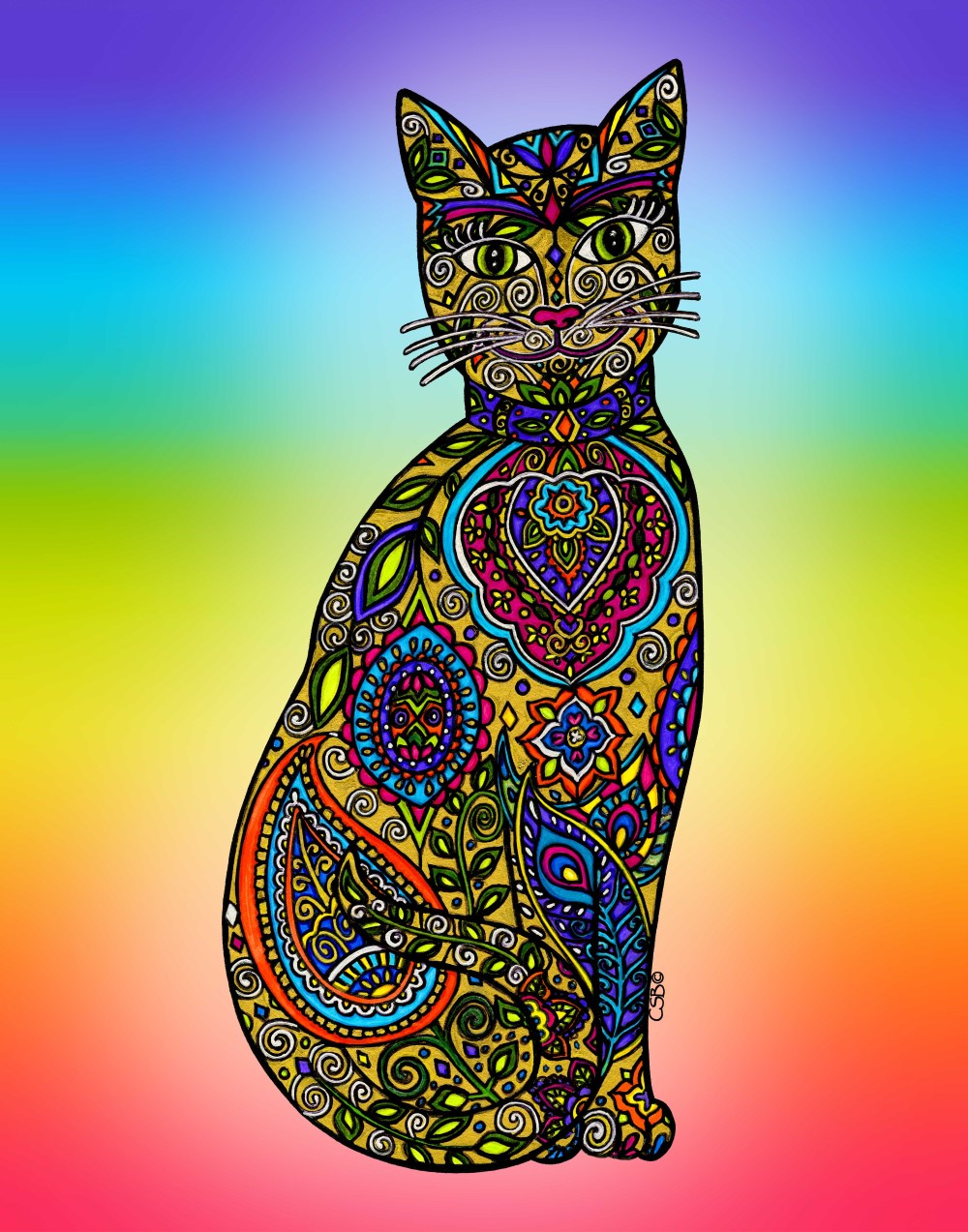 Paisley Cheshire Cat Rainbow